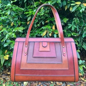 Vintage 1970s Multicolored Leather Handbag